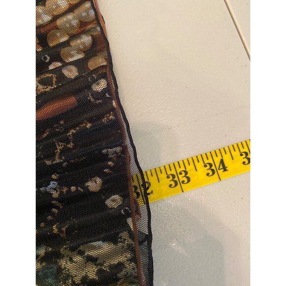 Pleated Button-Up Tunic Dress Abstract Multicolor Flared Sleeves Small/Medium - Picture 5 of 8